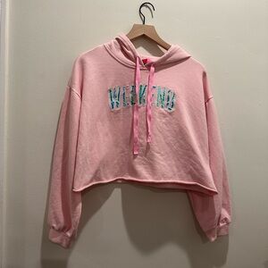 Lilly Pulitzer Pink Hoodie with 'Weekend' Print
